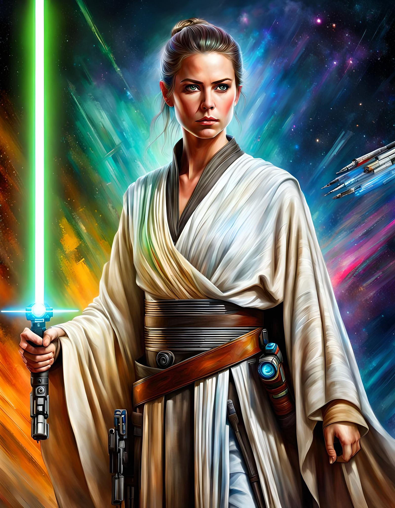 Female Jedi Knight Portrait in Epic Style