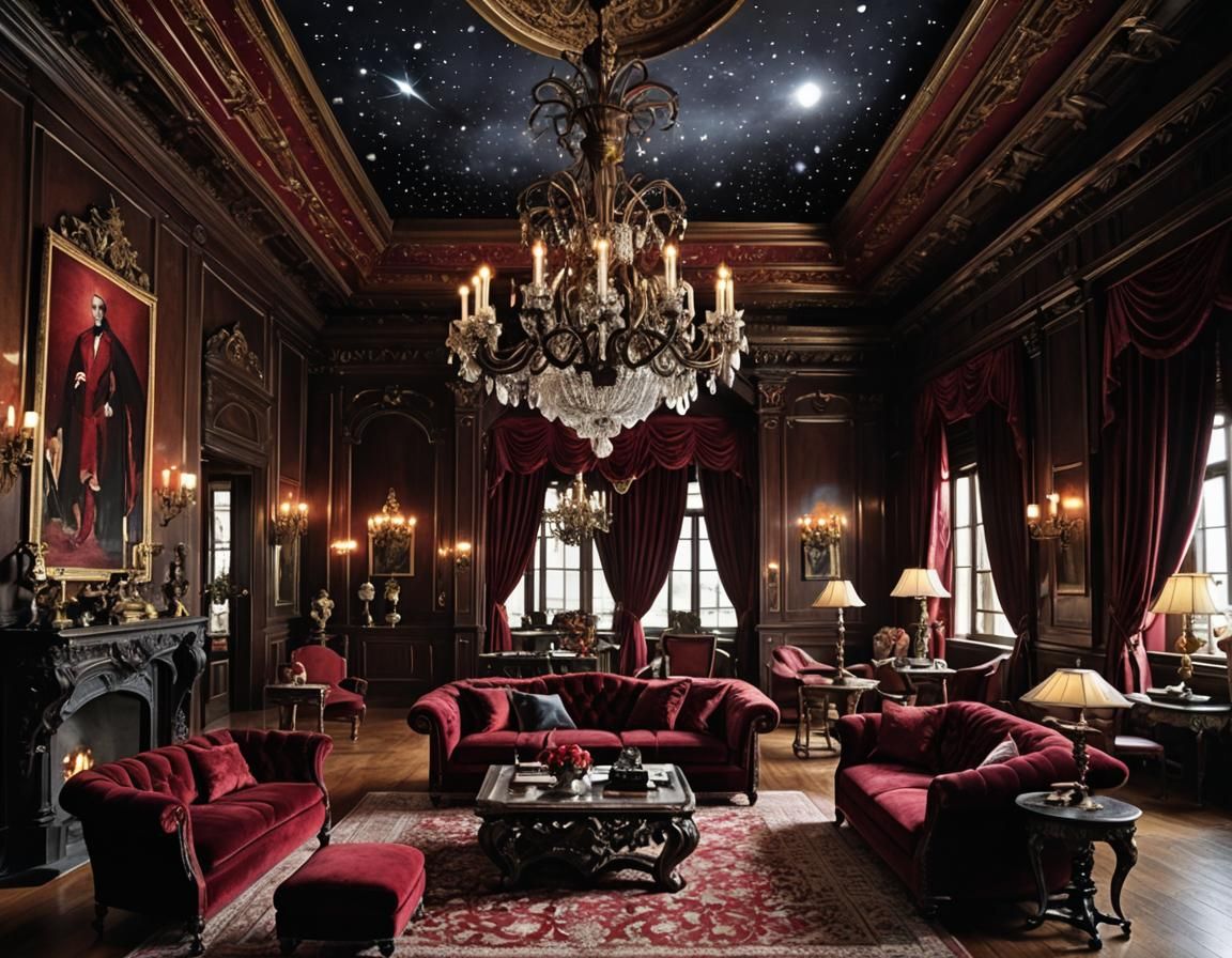 Elegant Vampire Penthouse Overlooking Moonlit City