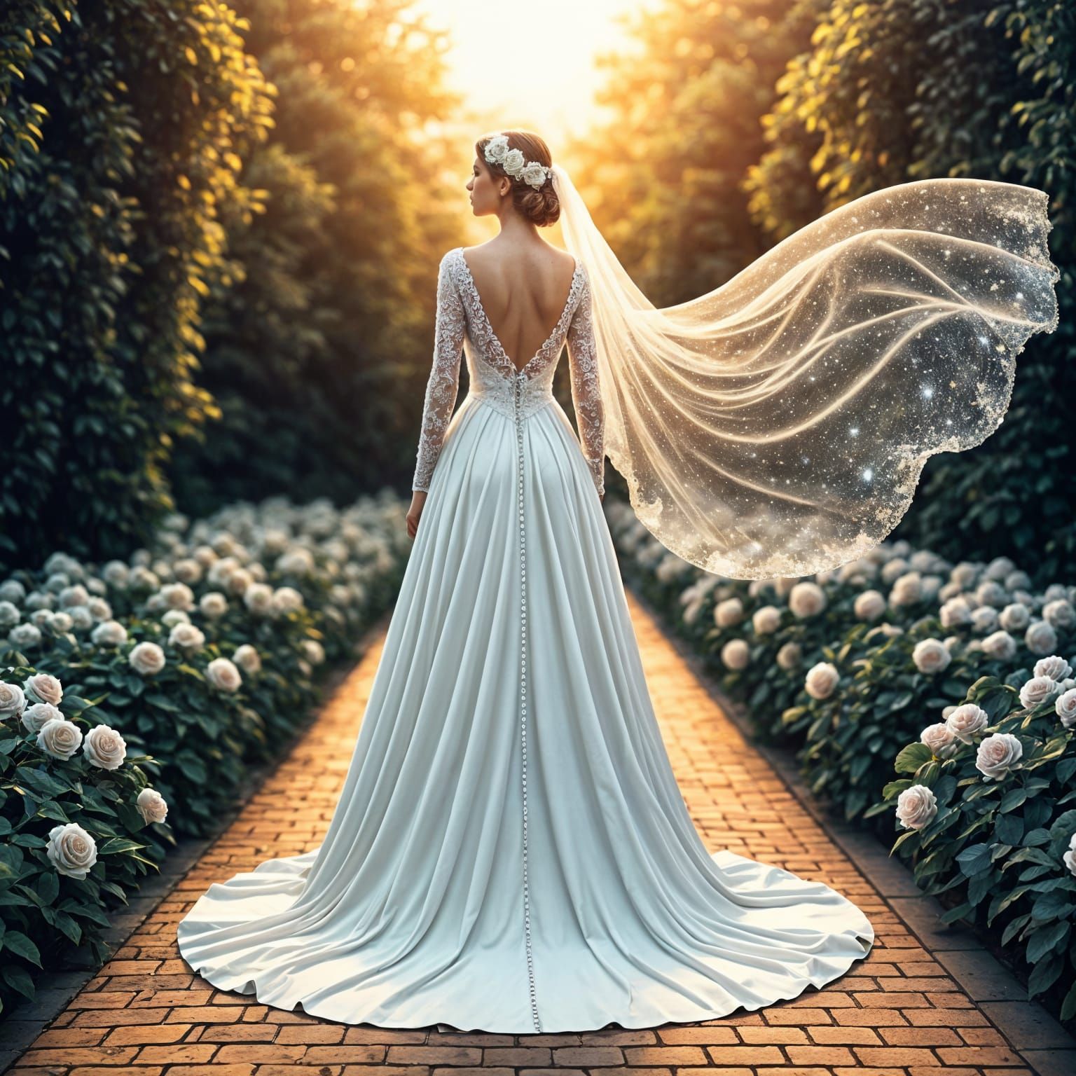 Enchanted Fairy-Tale Bride Shines with Sparkling Sequins