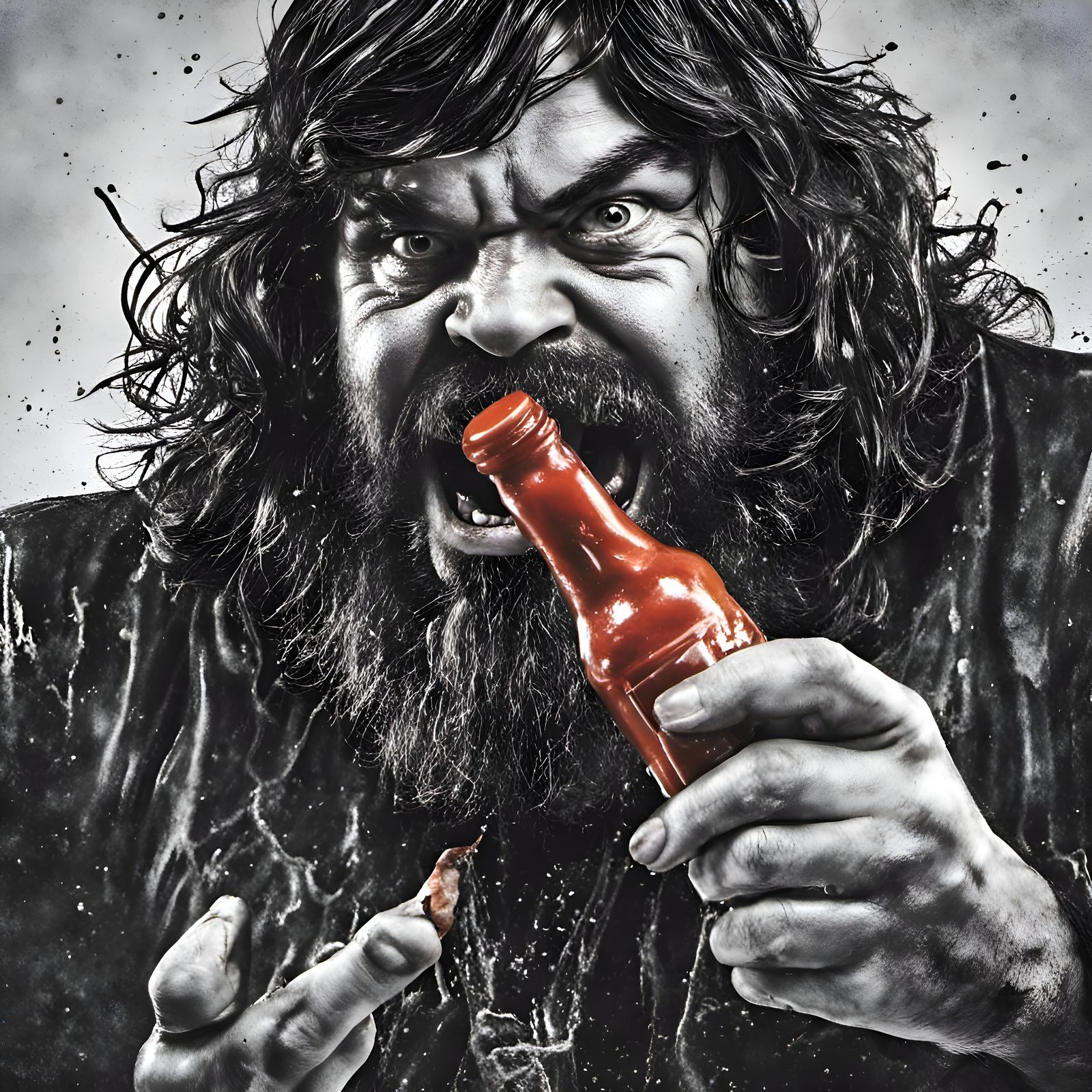 Jack Black eating Hot-Sauce