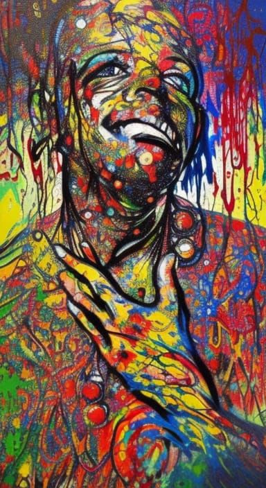 Abstract Splatter Art in Jackson Pollock Style