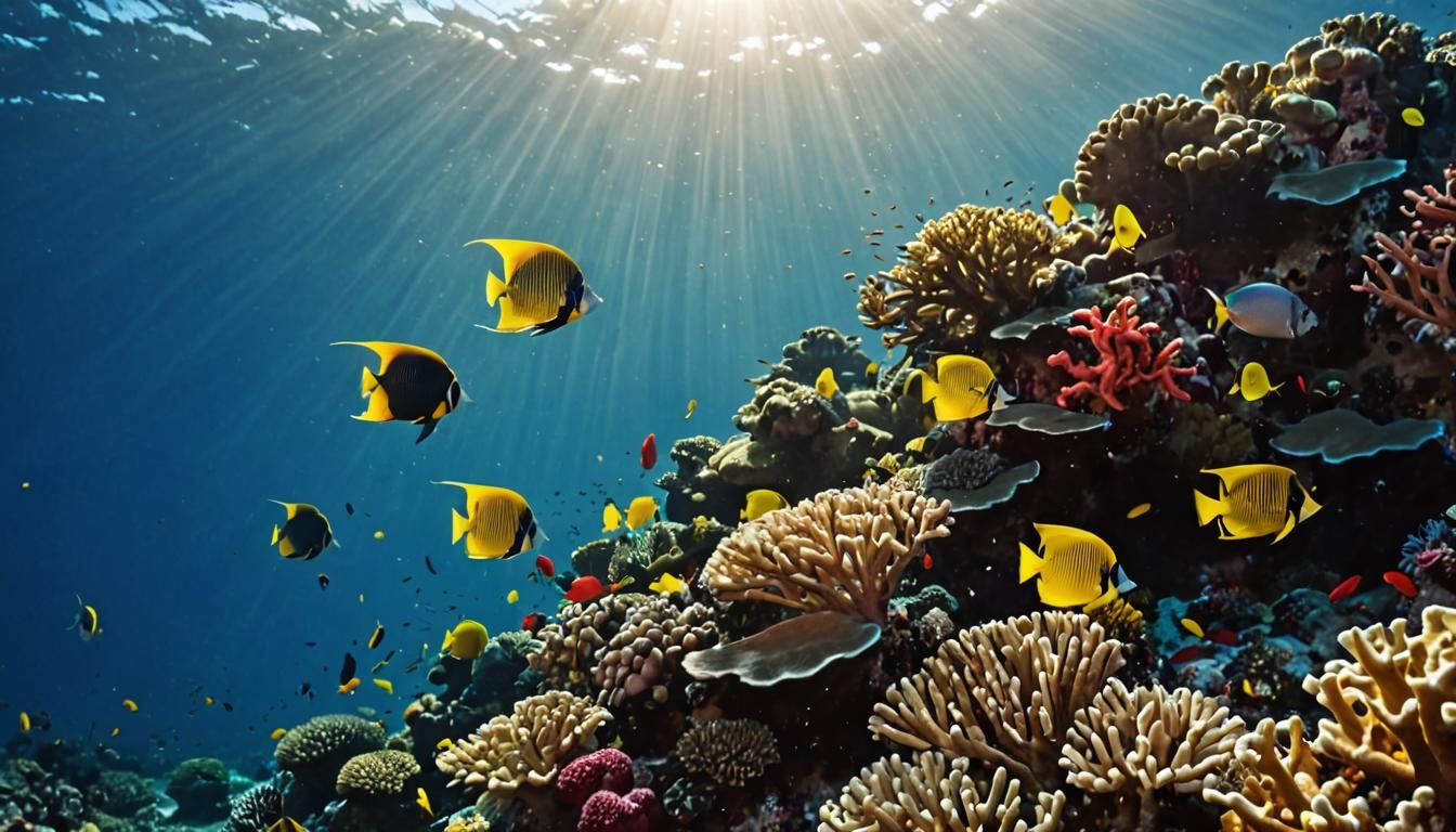 Angelfish Dance Above a Vibrant Coral Reef