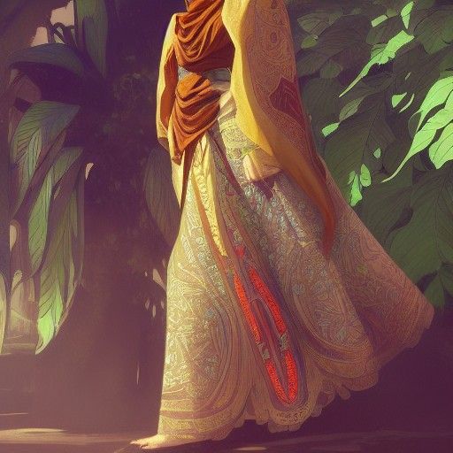 Balinese Dress and Hijab in Digital Art