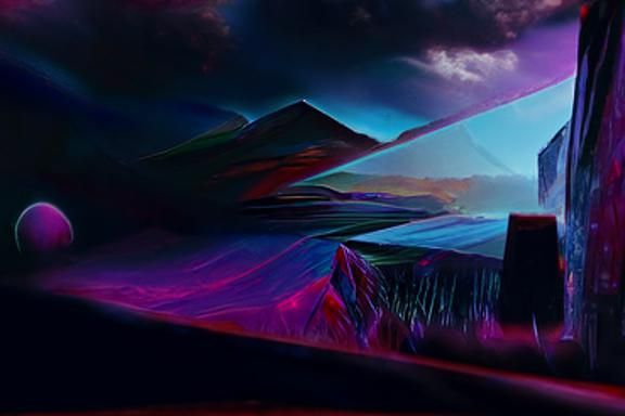 Retro Cyberpunk Void Landscape in 8k Resolution