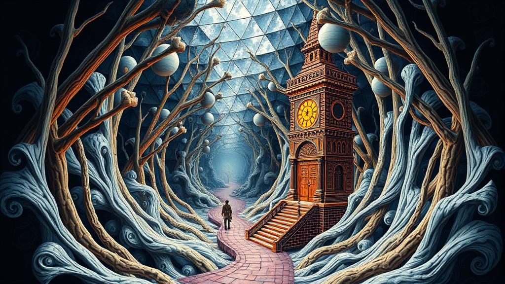 Fantasy Portrait in Surreal Symmetrical Textured Style