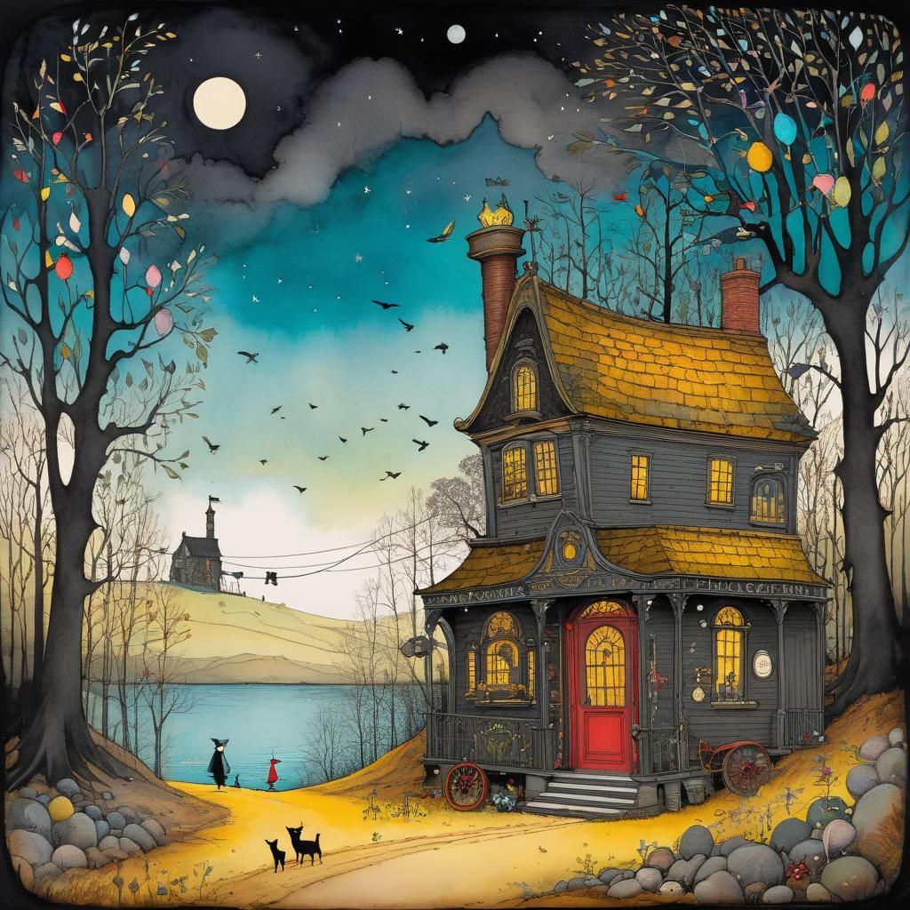 Macabre Ink Illustration: The Meaning of Life