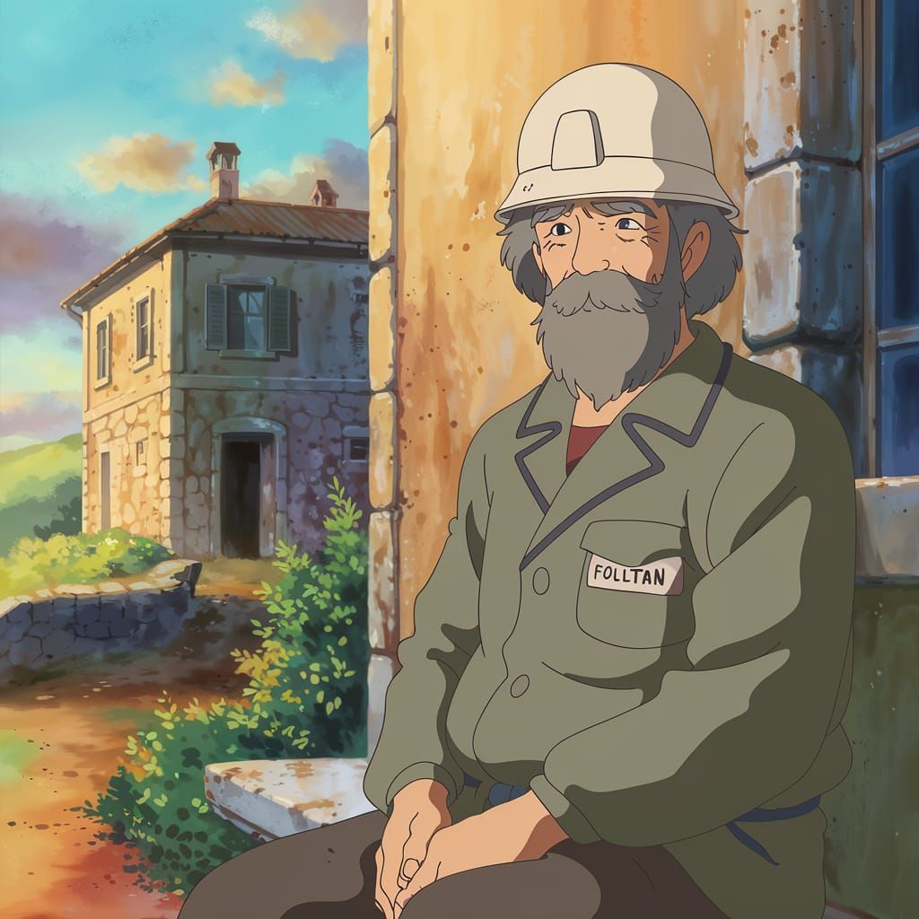 Italian Geologist Resting in Anime Style