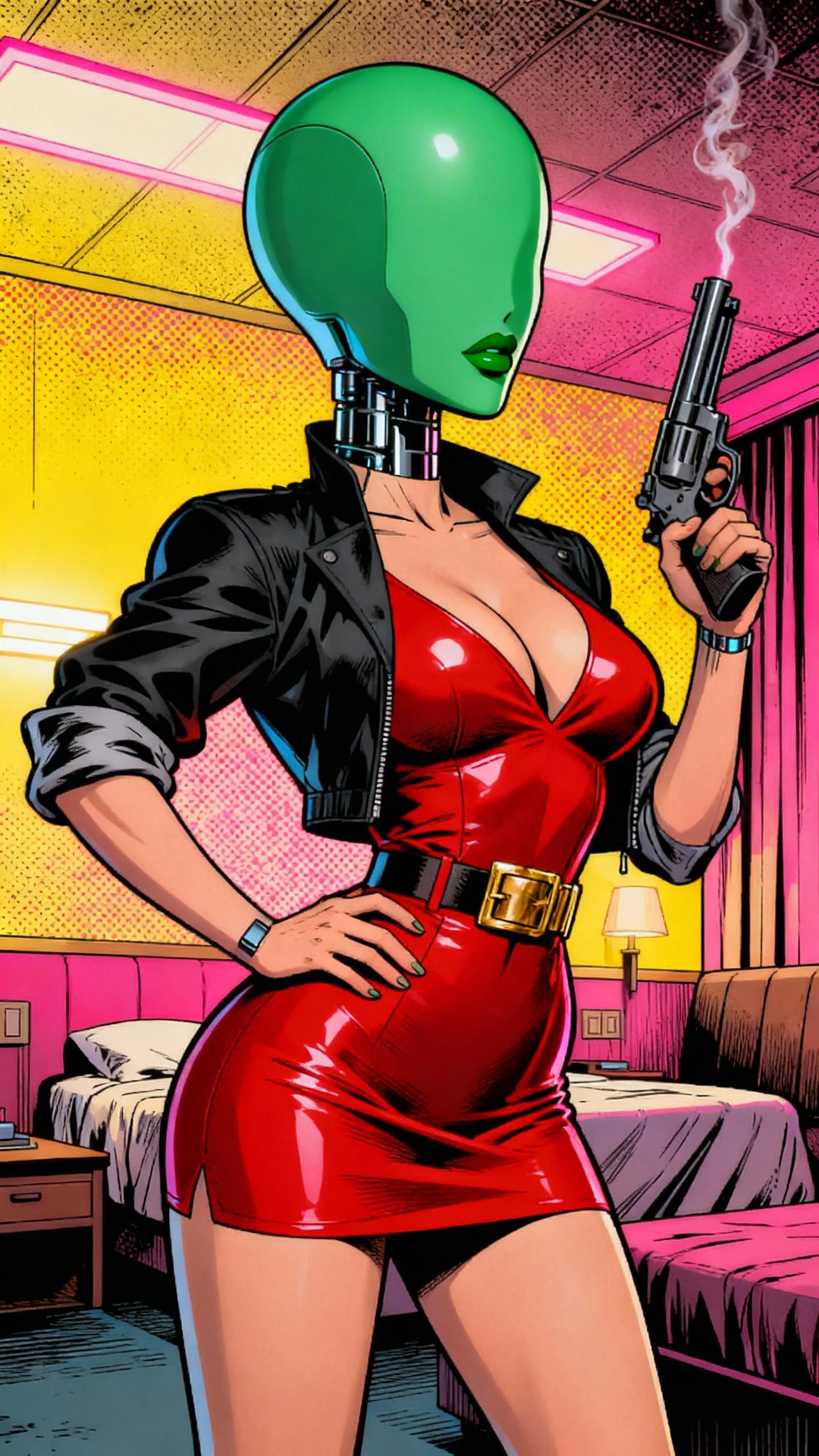 Comic Pin-Up of Project Big Head Android