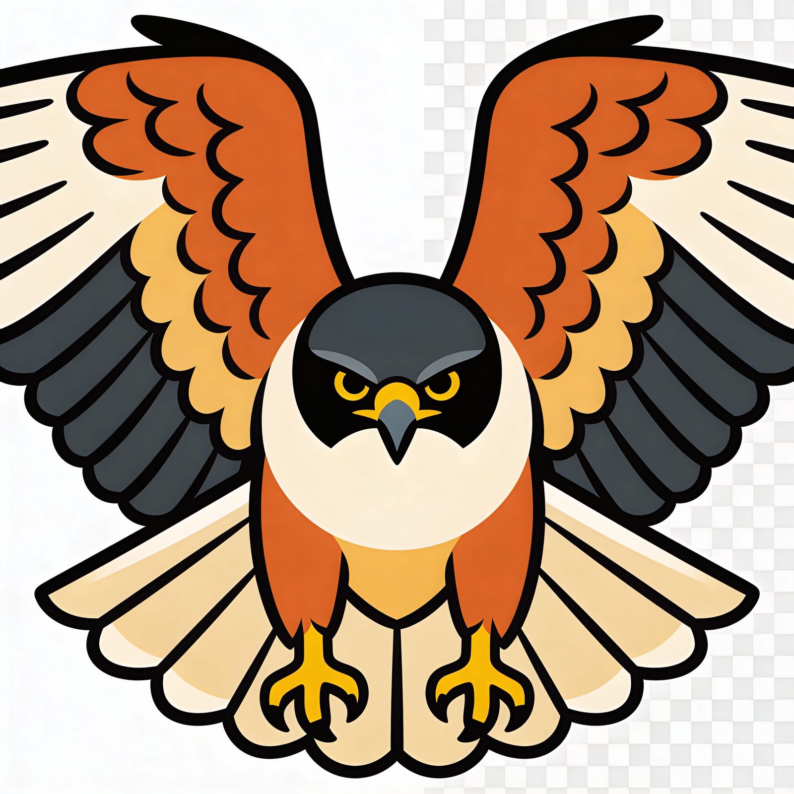 Bold Vector Hawk Illustration in Flat Design Style