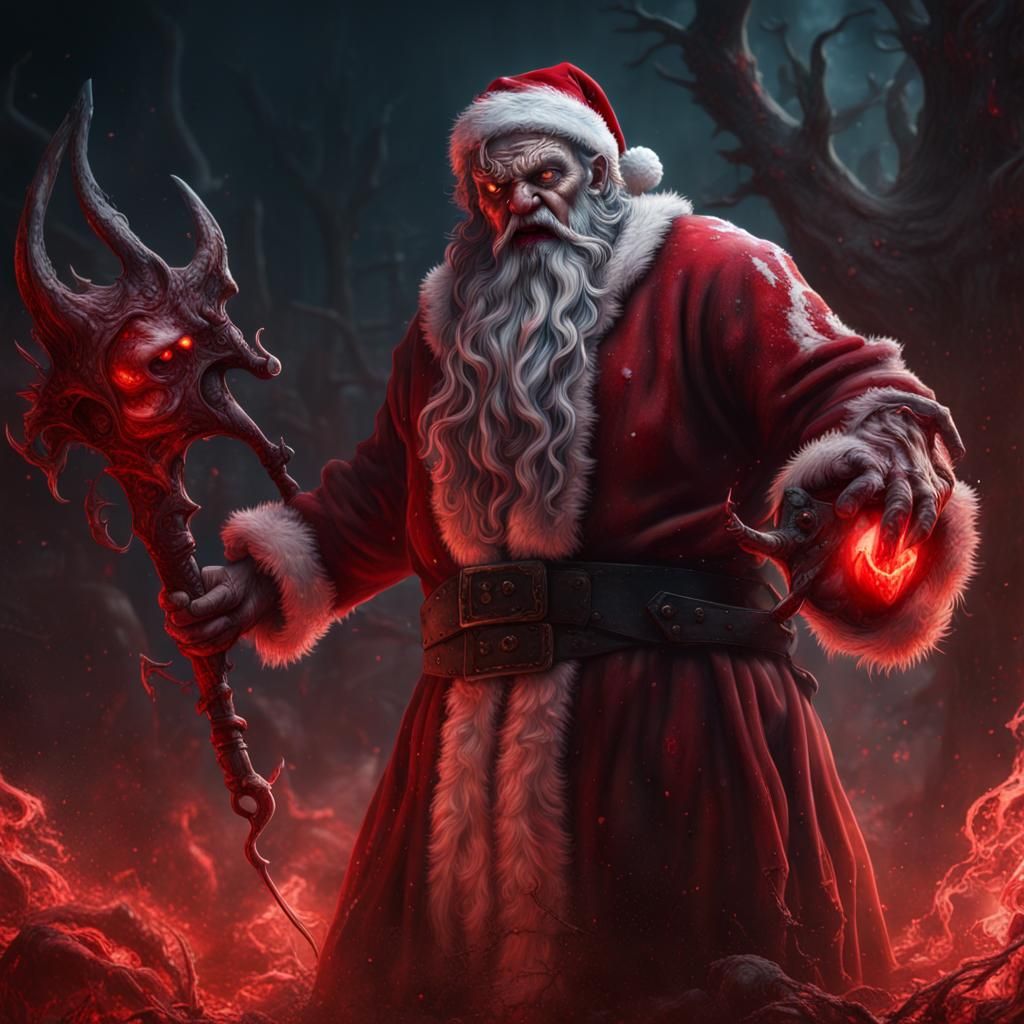 Demonic Bloody Santa: Fantasy Concept Art