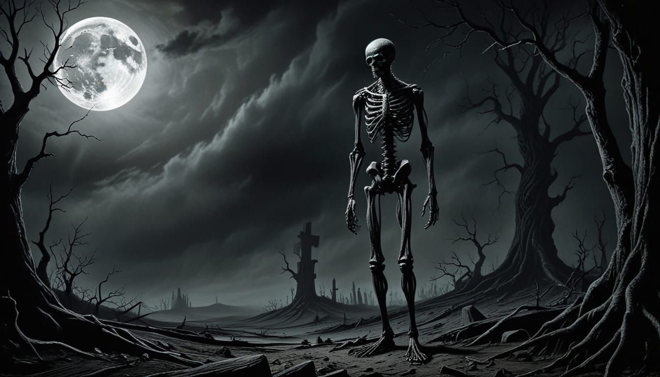 Surrealistic Figure in Dark, Dreamlike Atmosphere, in Expres...