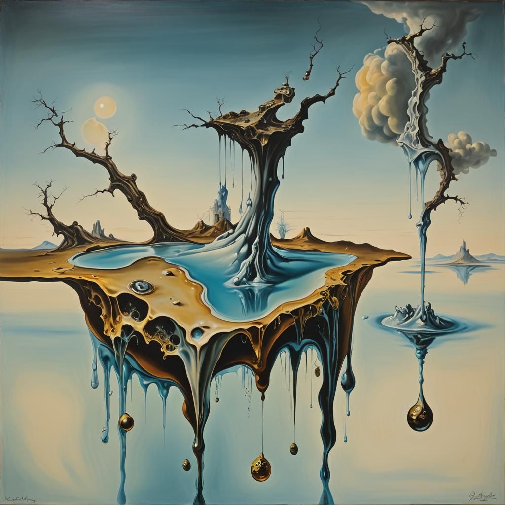 Surreal Caregiver Melts in Dali-esque Oil Painting