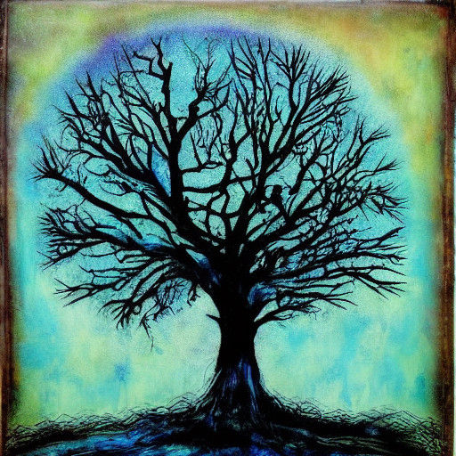 Gothic Bird in Whimsical Twilight