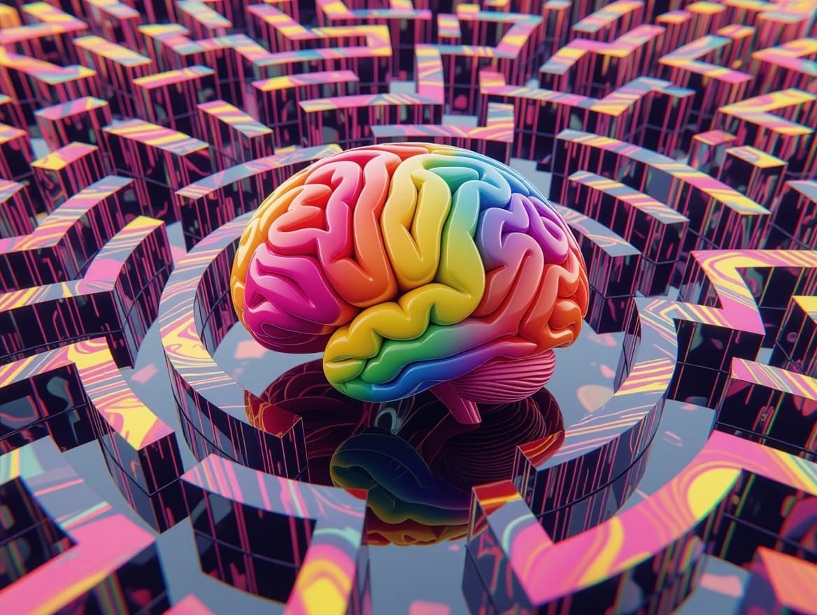 Vibrant Surrealism: Infinite Amygdala Maze with Specular Neu...