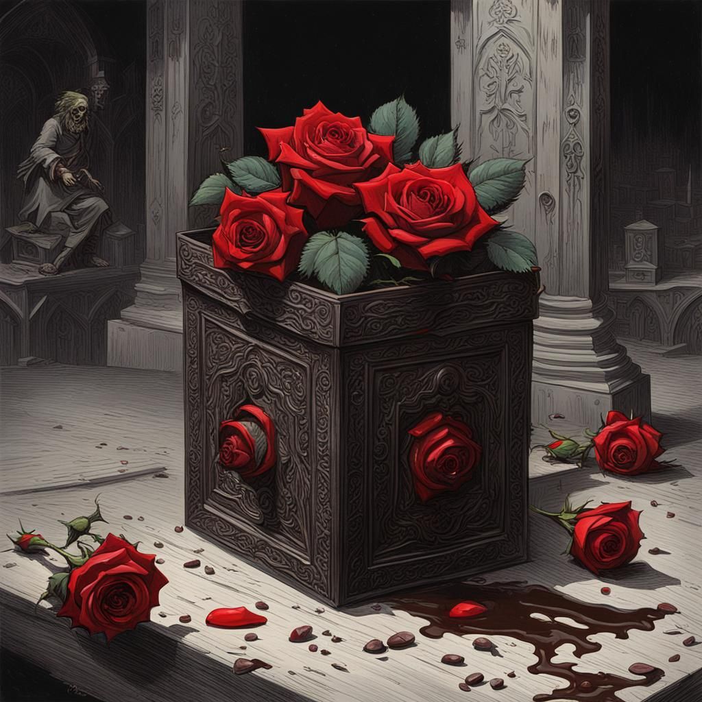 Gothic Chocolate and Roses in Horror Style
