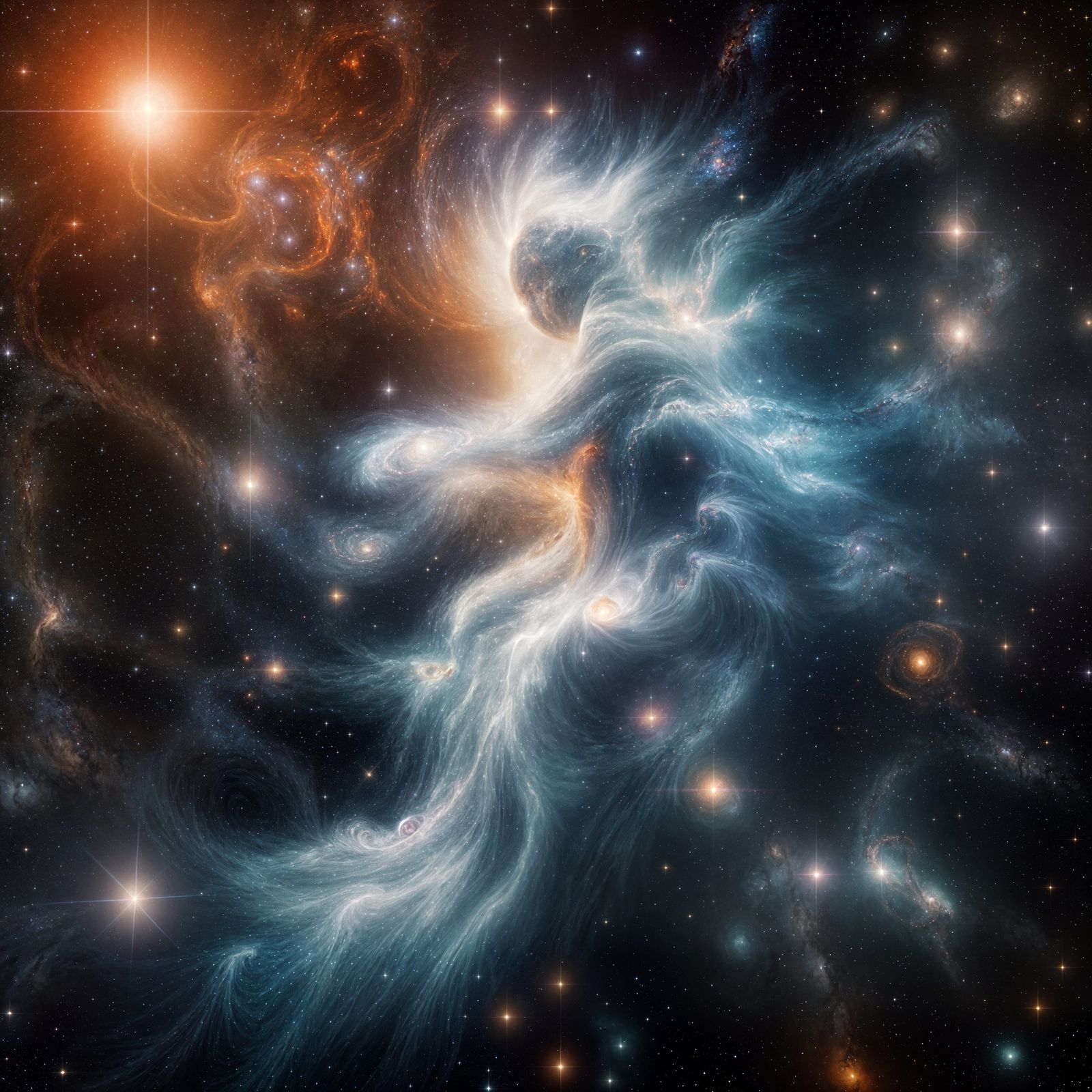 Ethereal Being Dancing Among Stellar Winds