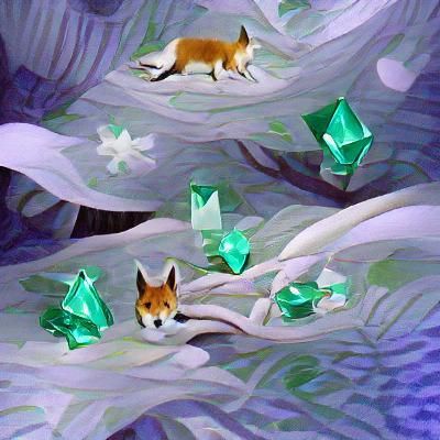 Crystal Fox in Emerald Forest