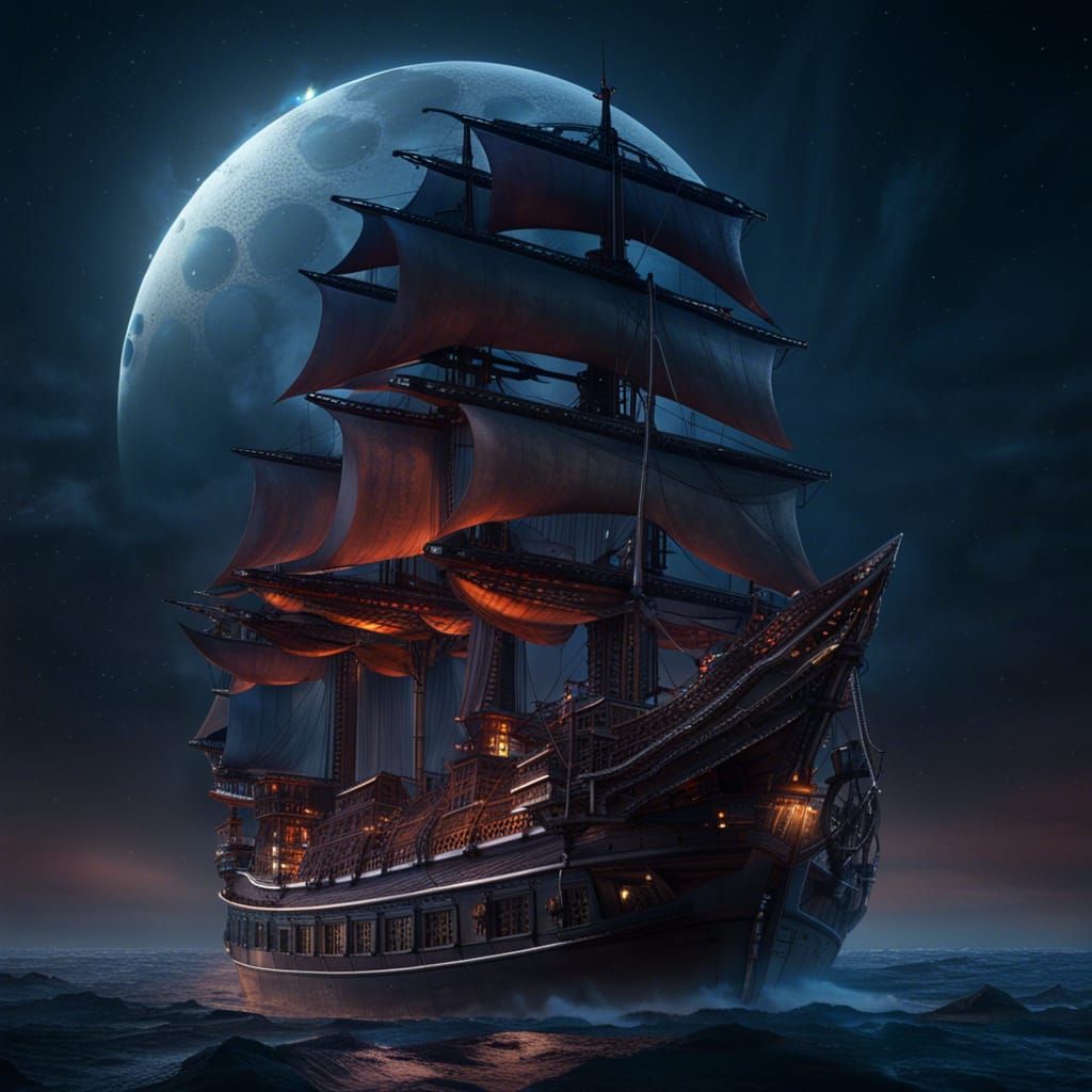 Spectacular Lunar Eclipse Over the High Seas