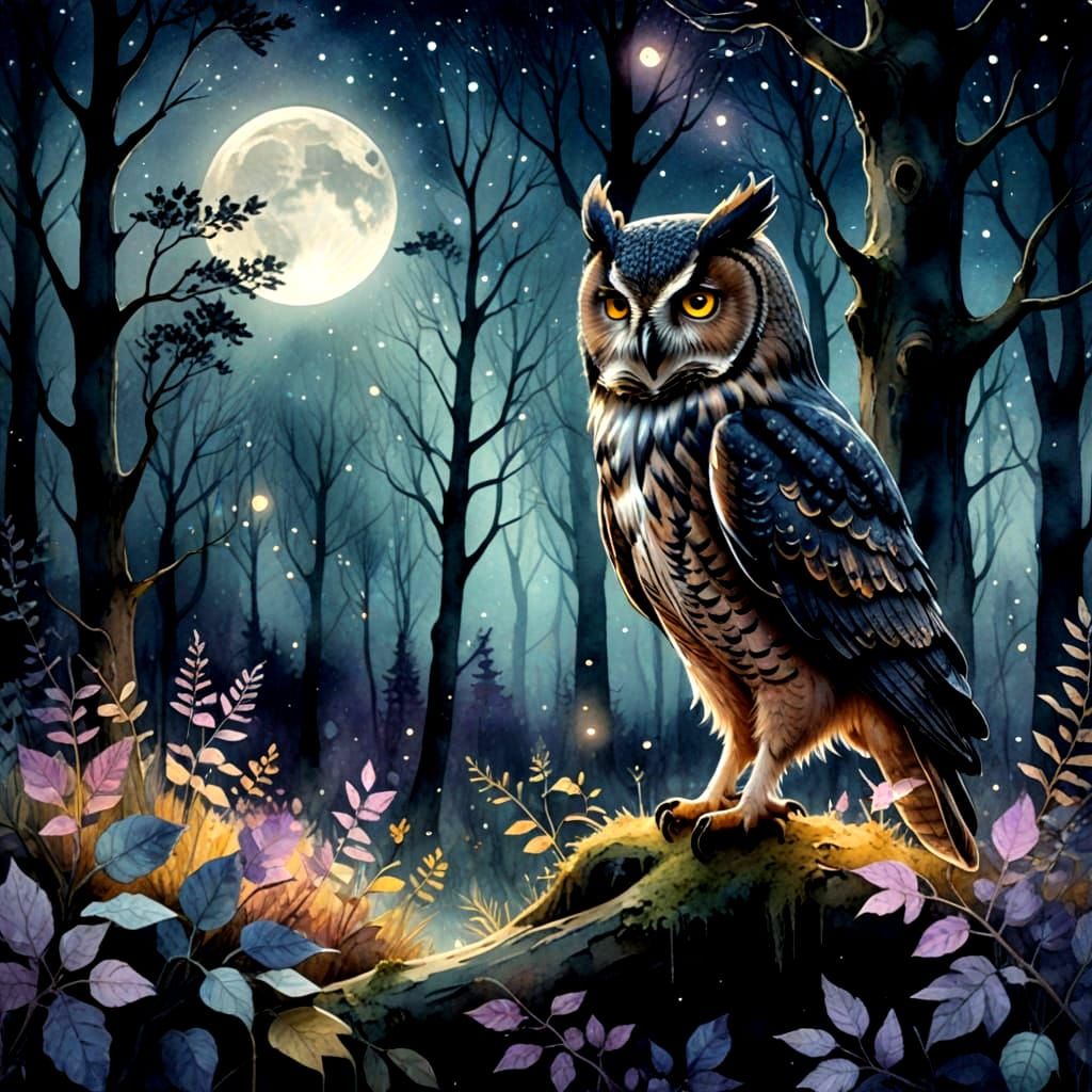 Moonlit Whimsy in an Enchanted Forest