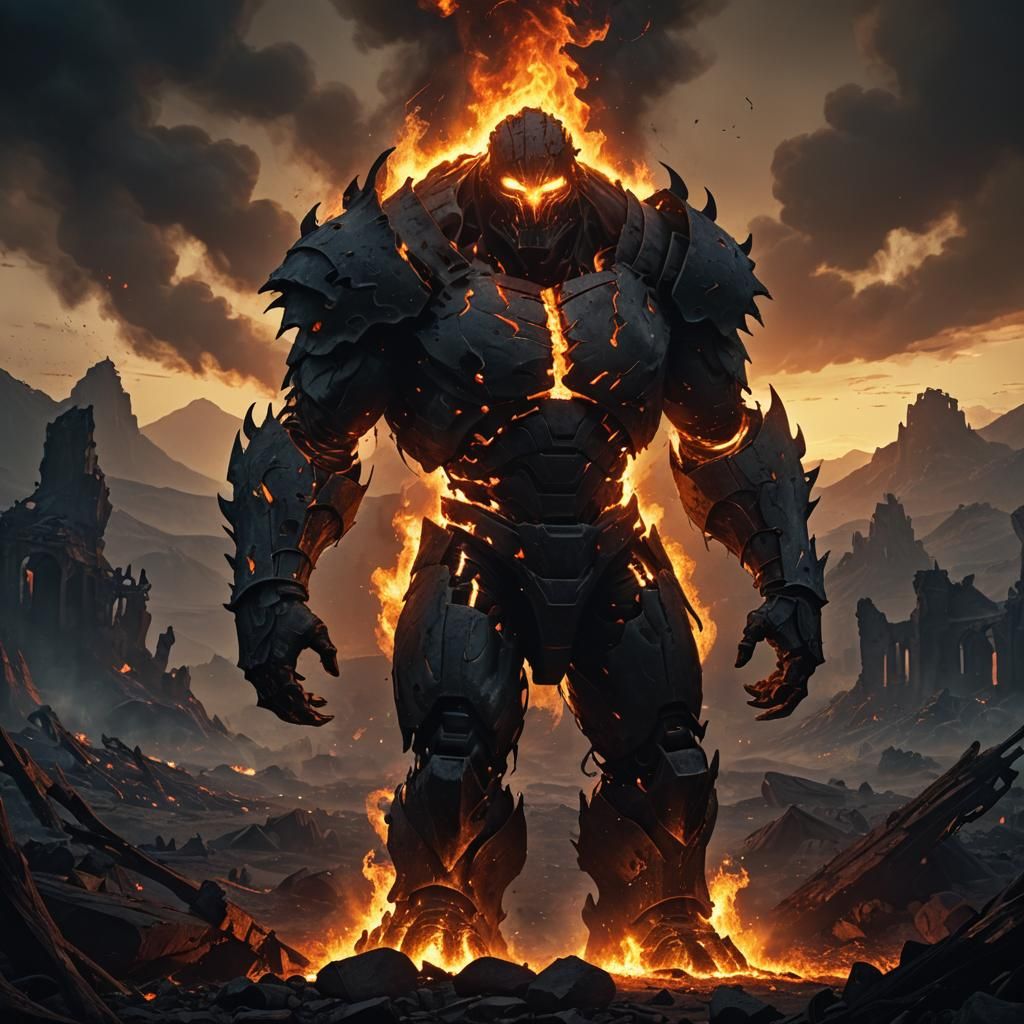 golem made of fire