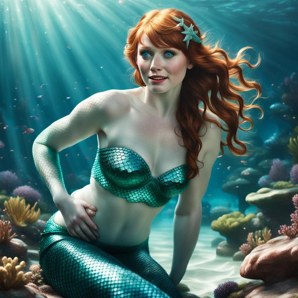 Mermaid with Cute Belly Button, Professional Photography