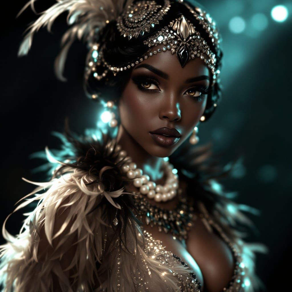 1920s Jazz-Era Siren in Anime-Inspired Flapper Dress