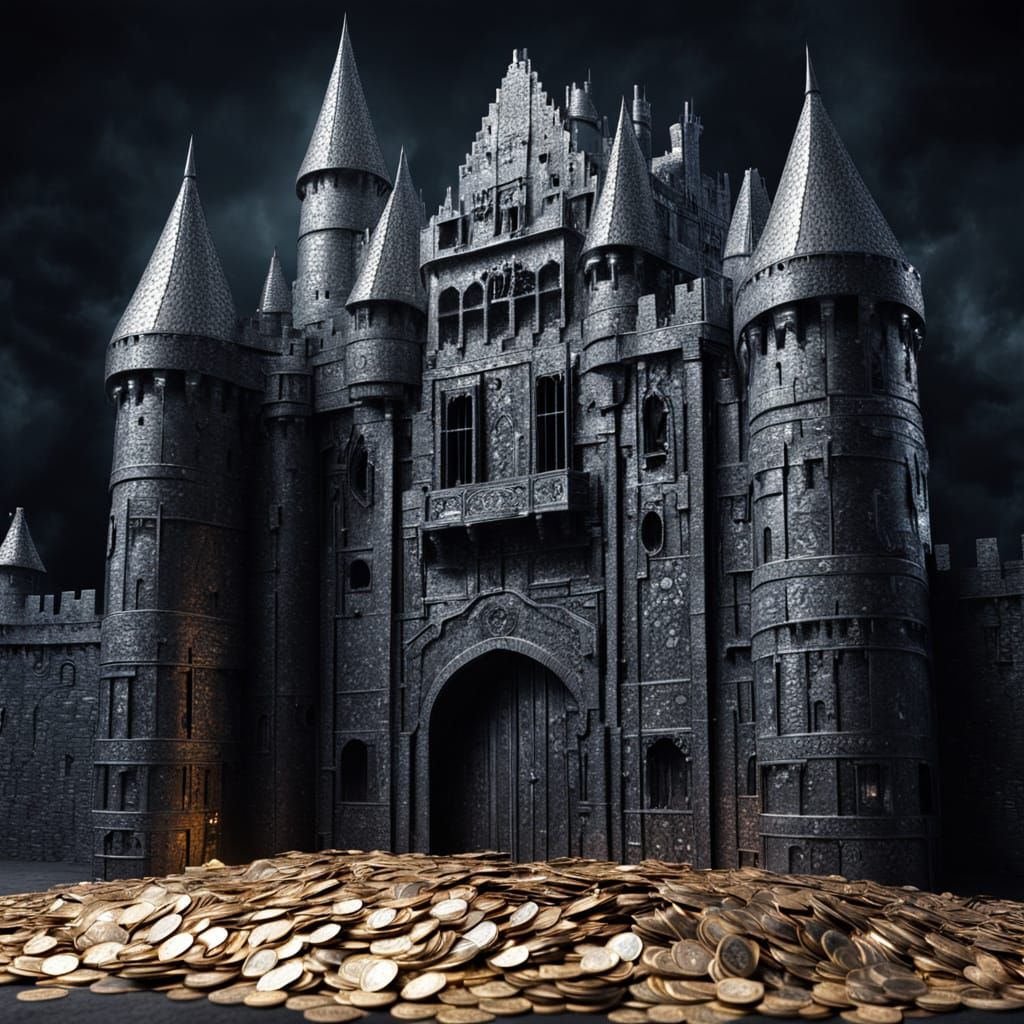 Fantasy Castle of Coins and Banknotes