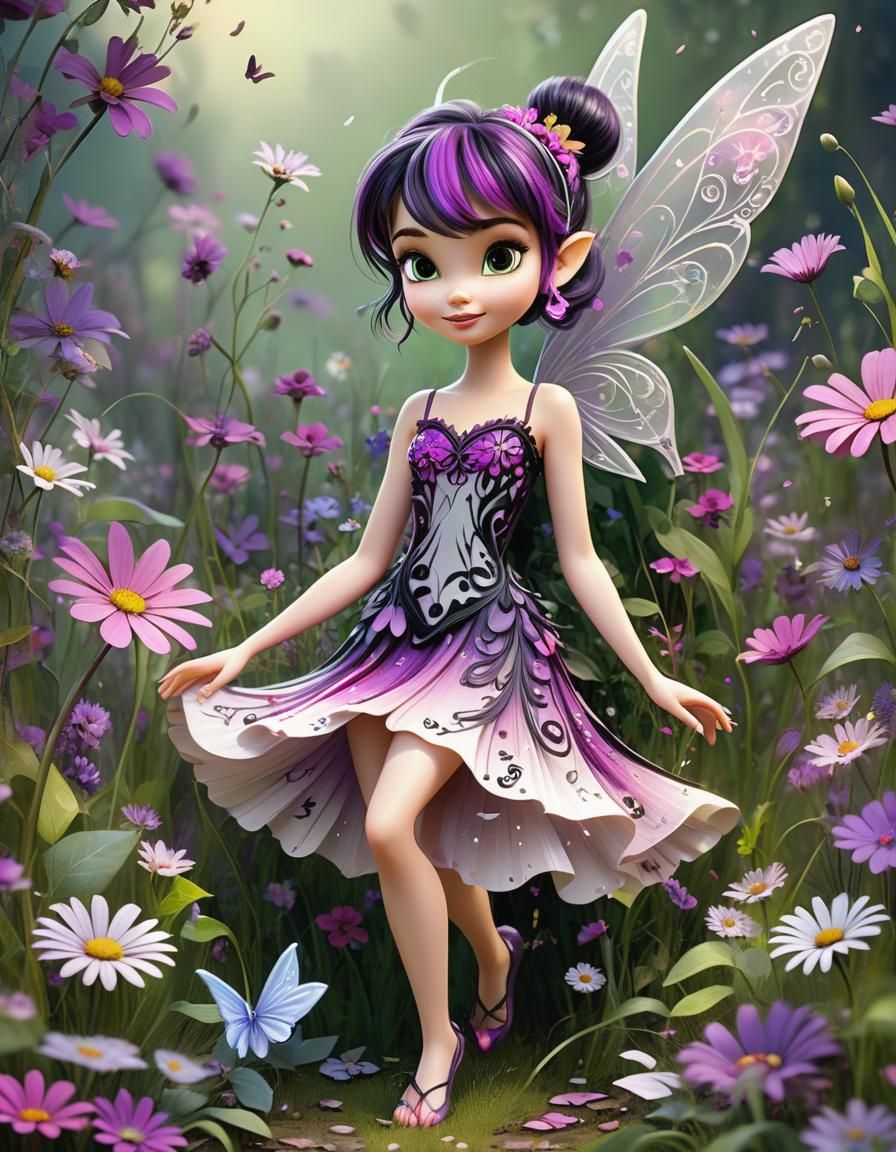 Whimsical 3D Tinkerbell in Lush Meadow