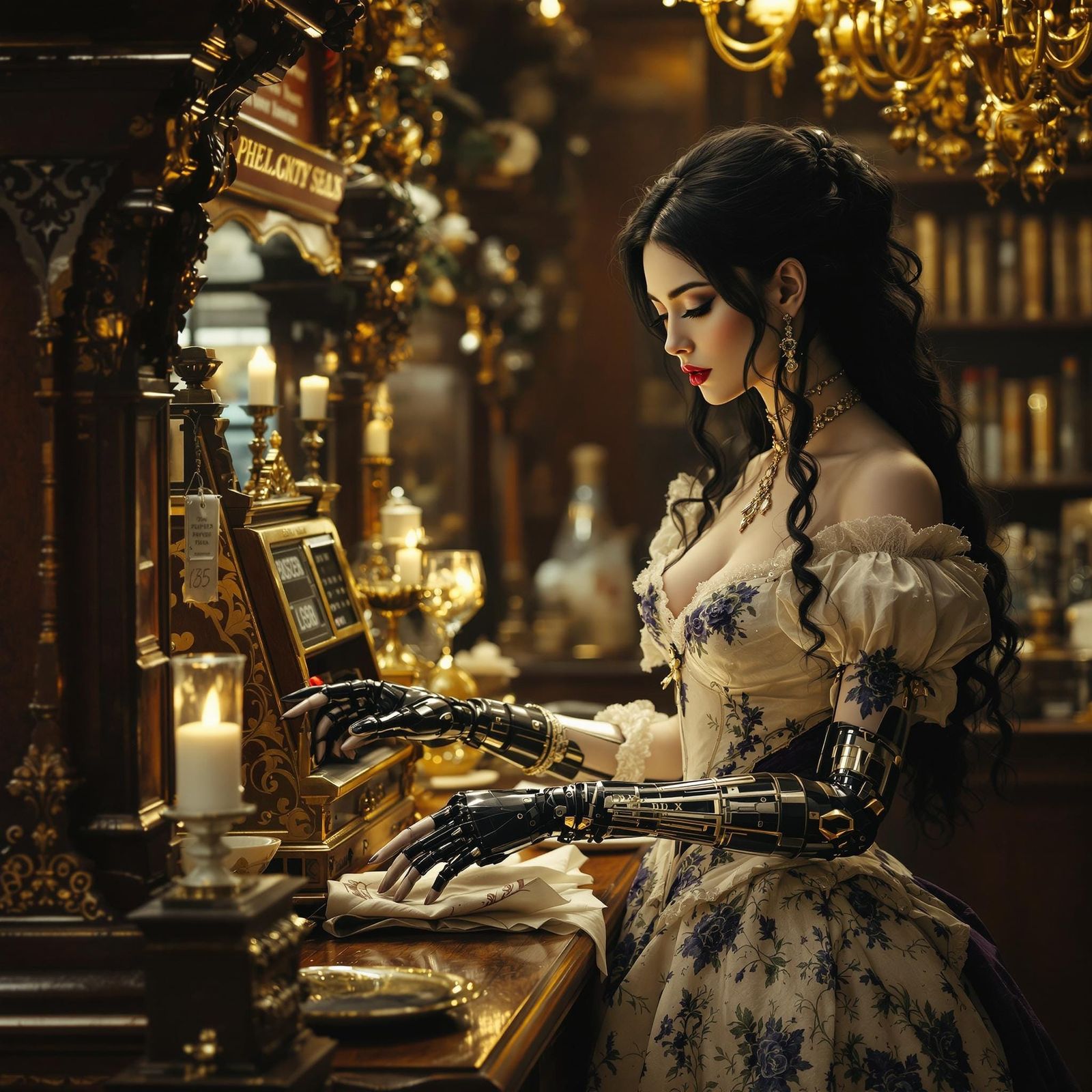 Elegant Victorian Woman Hands Over Prosthetic Limbs in Dream...