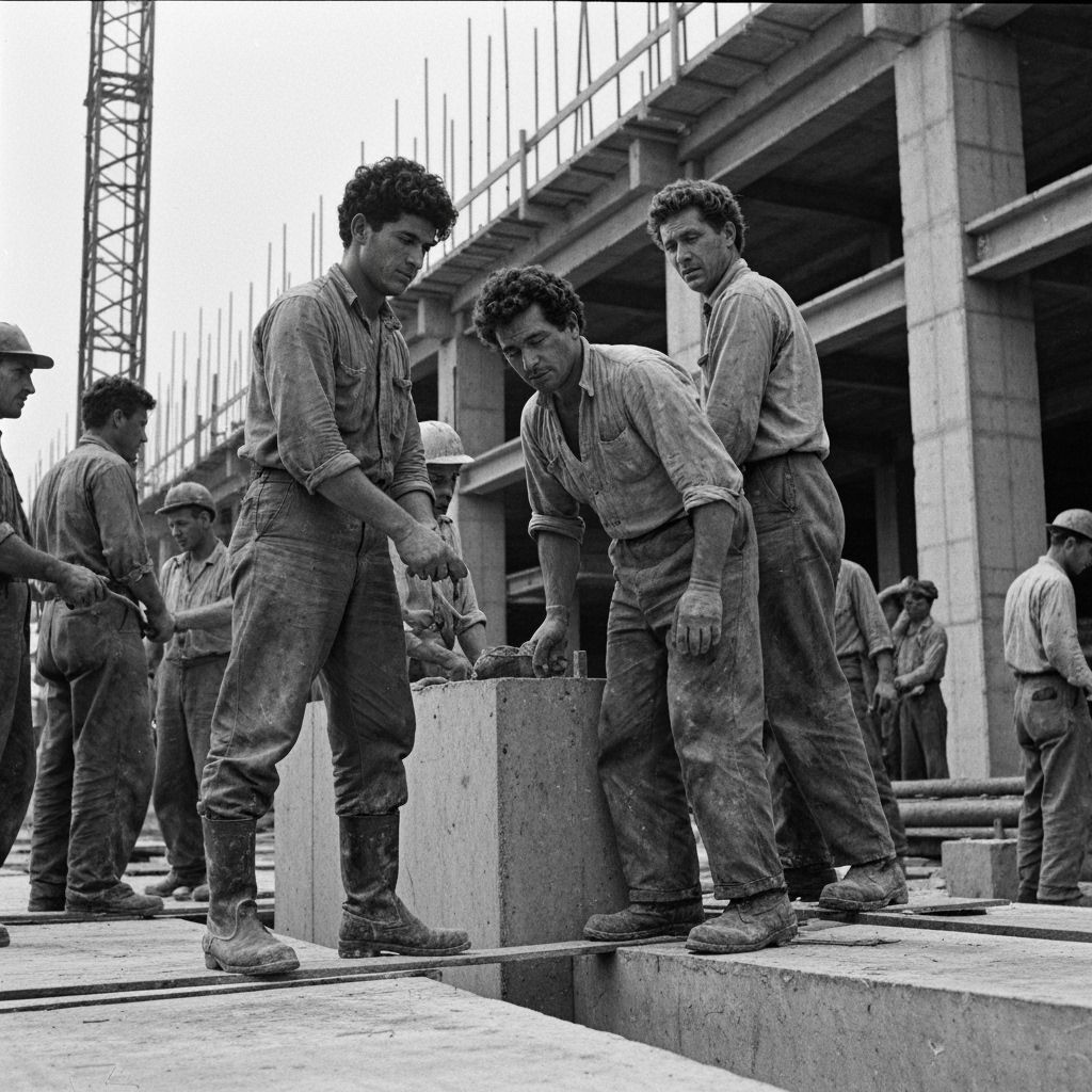 Construction Workers in the Style of Dorothea Lange