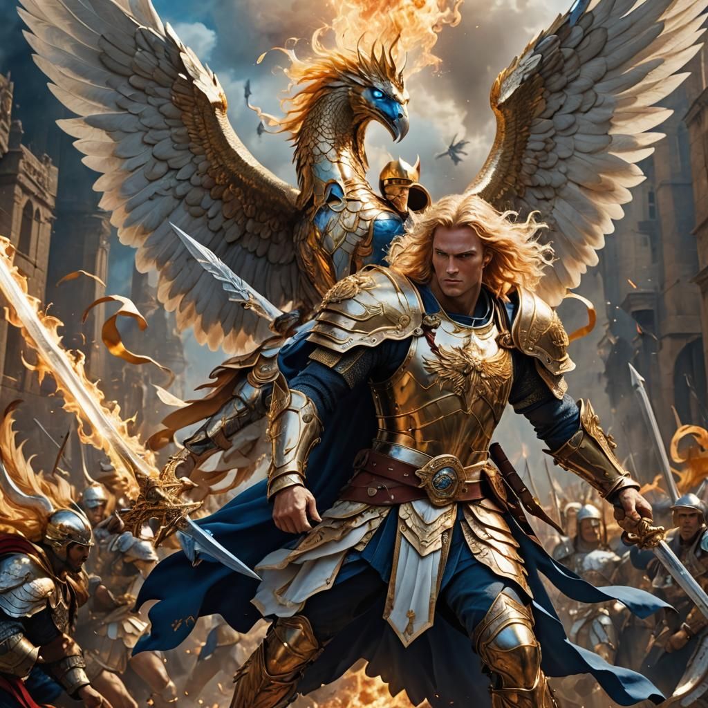 St Michael Battling Demons: Fantasy Concept Art