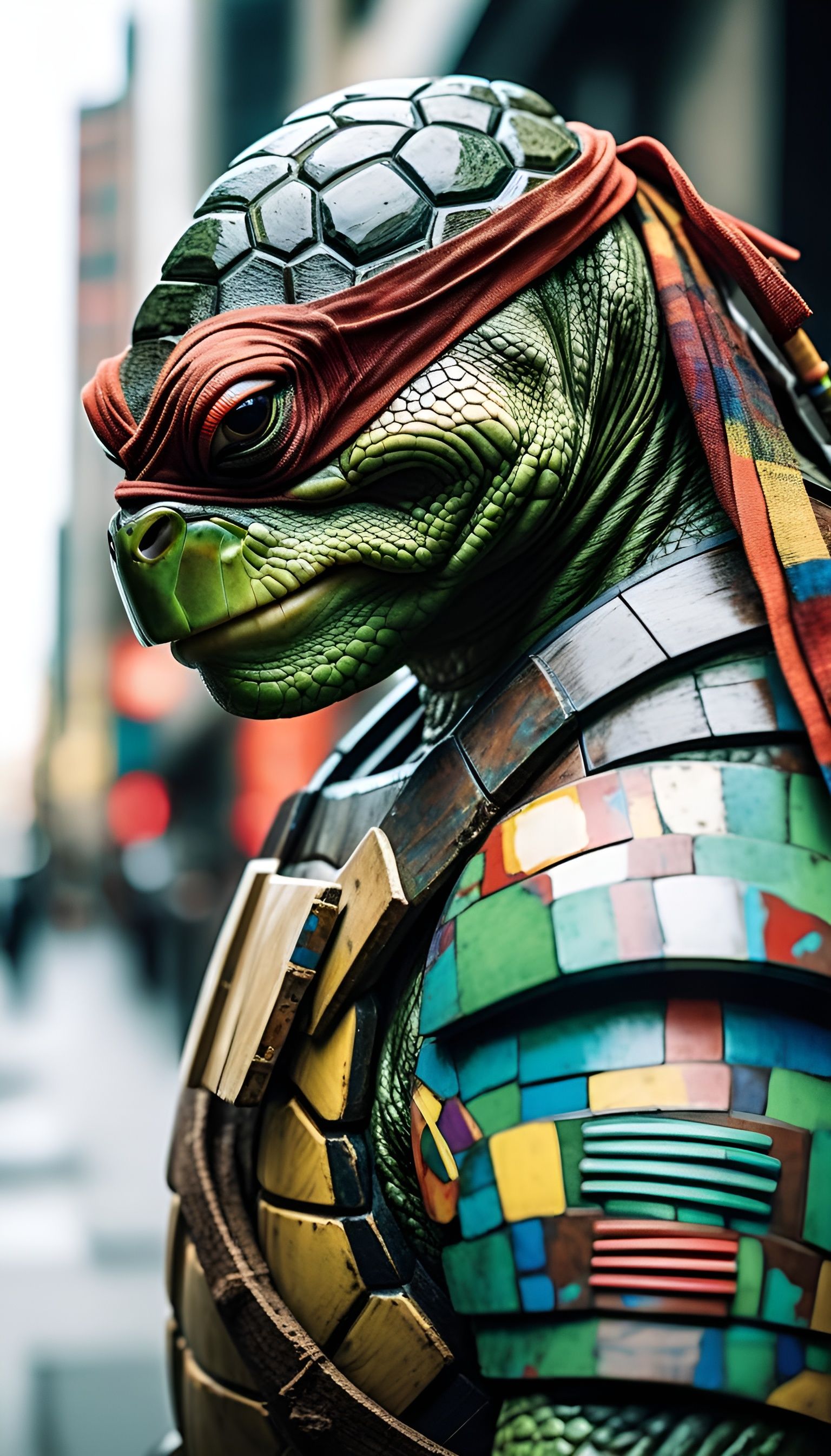 Teenage Mutant Ninja Turtle Portrait in Kandinsky Style