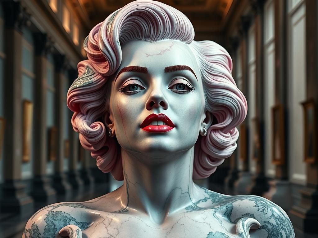 Image: Marmorbüste der "Diva".
"Die Versuchung ist der Funke...