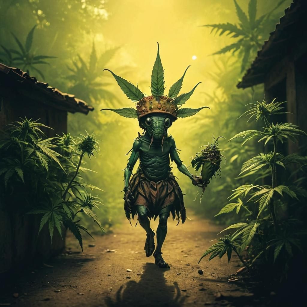 La cucaracha, la cucaracha
Ya no puede caminar
Porque no tiene, porque le falta
marijuana que fumar.