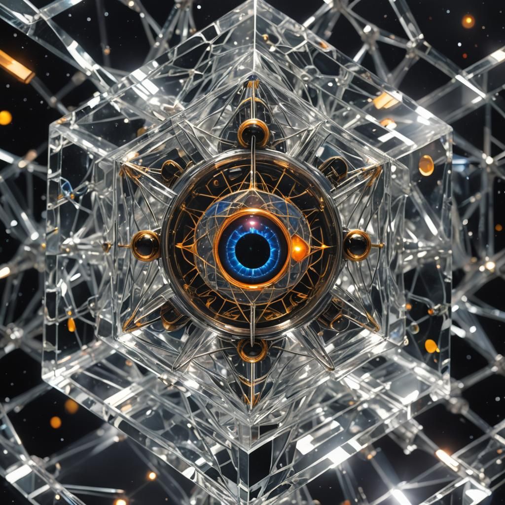 Cosmic Webo in Crystal Cube with Laser Eyes