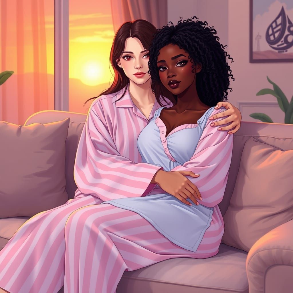 Cozy Anime-Inspired Moment of Twin Flames