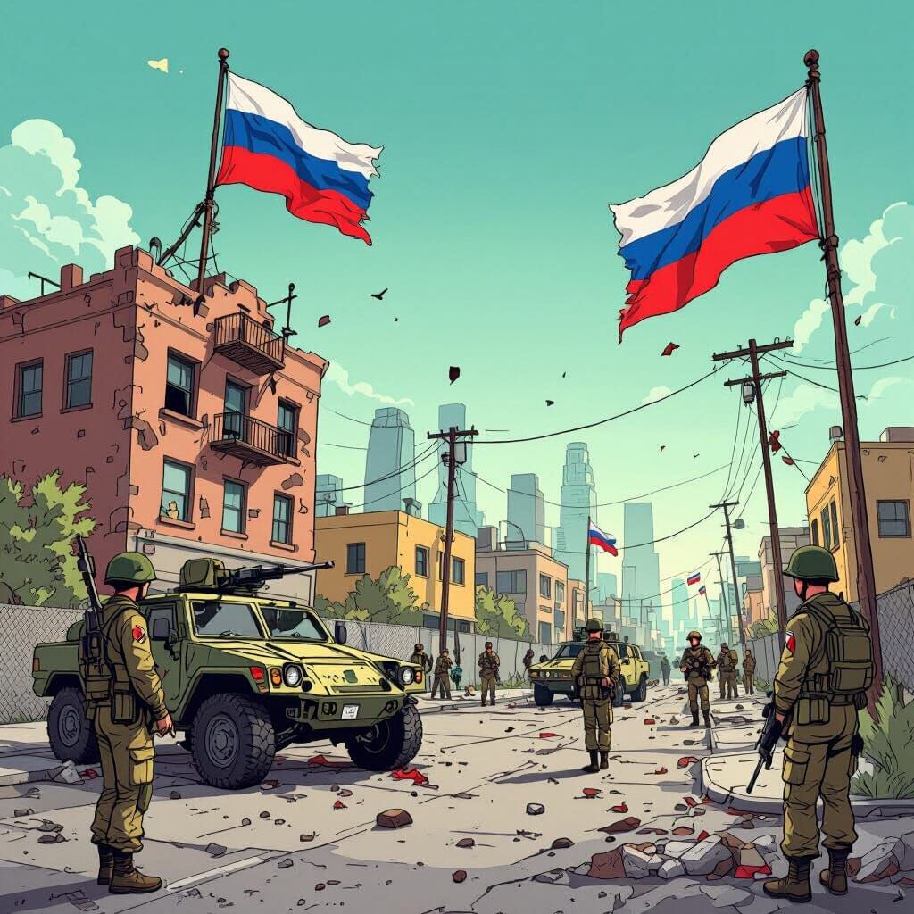 War-Torn Los Angeles Occupied by Enemy Soldiers