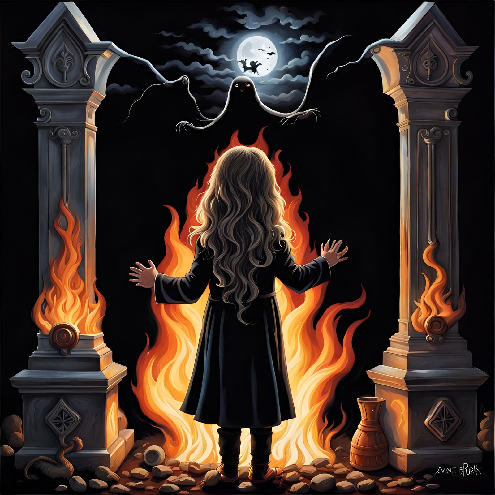 Child's Dark Magic Fire Spell: Soul Conjuring