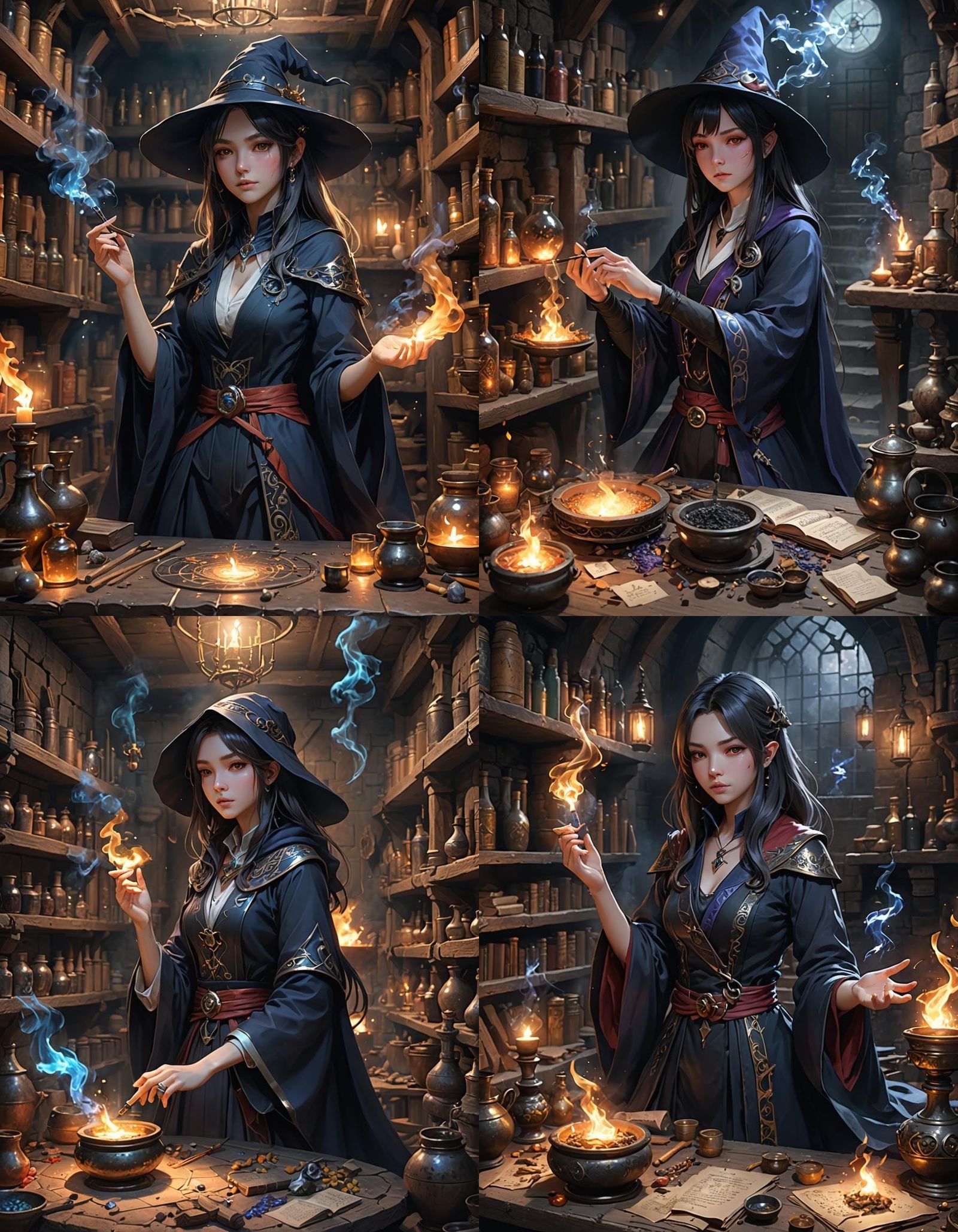Talented Sorceress Mixing Spells: 3D Anime Art