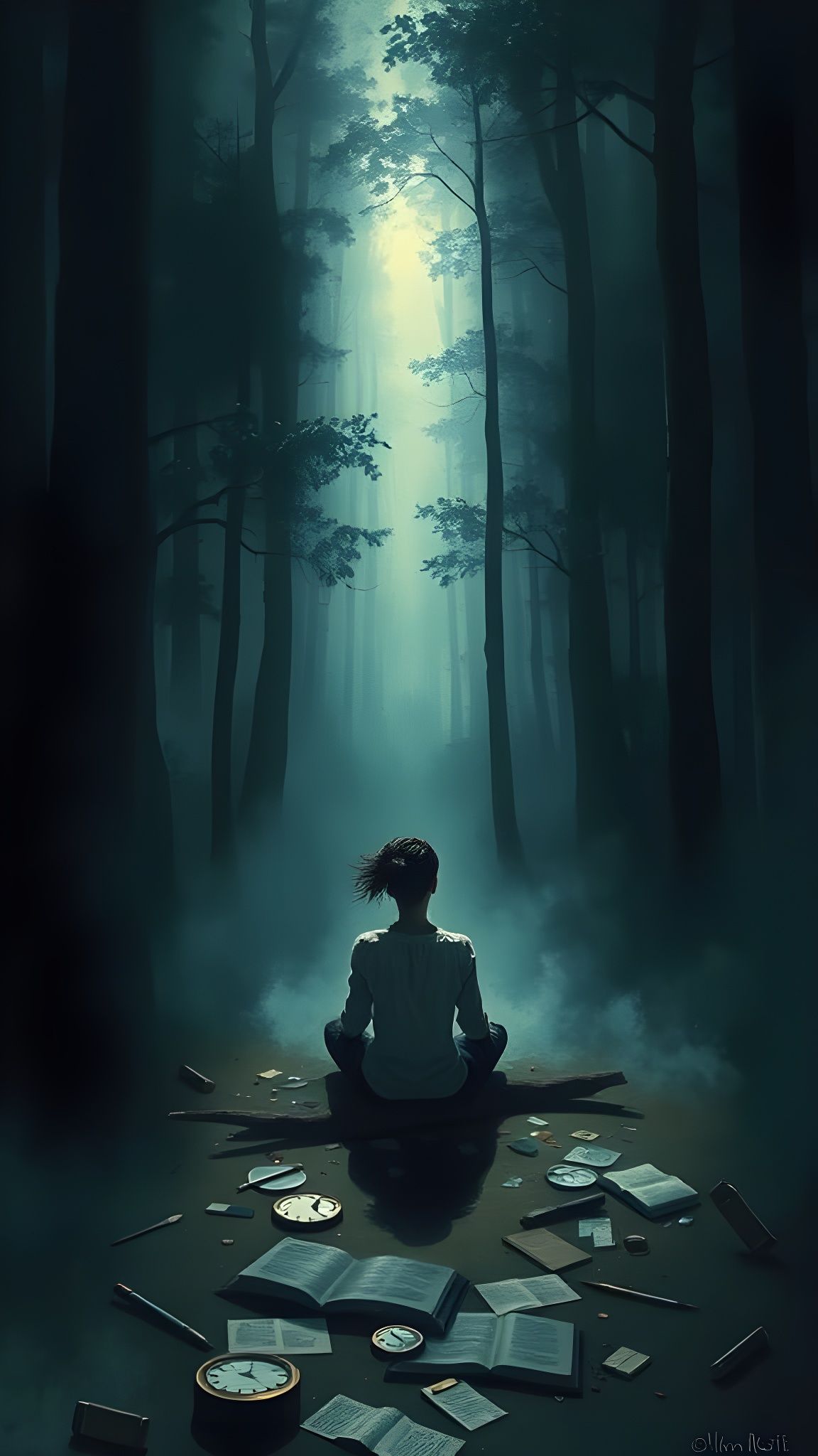 Cyberpunk Painting of the Fragmented Soul in a Desolate Worl...