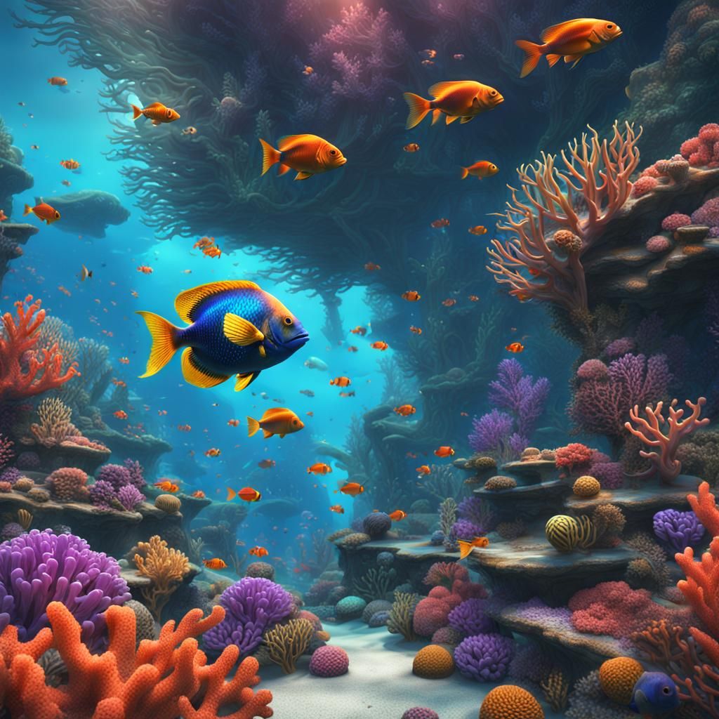 Colorful Fish in a Vibrant Coral Reef