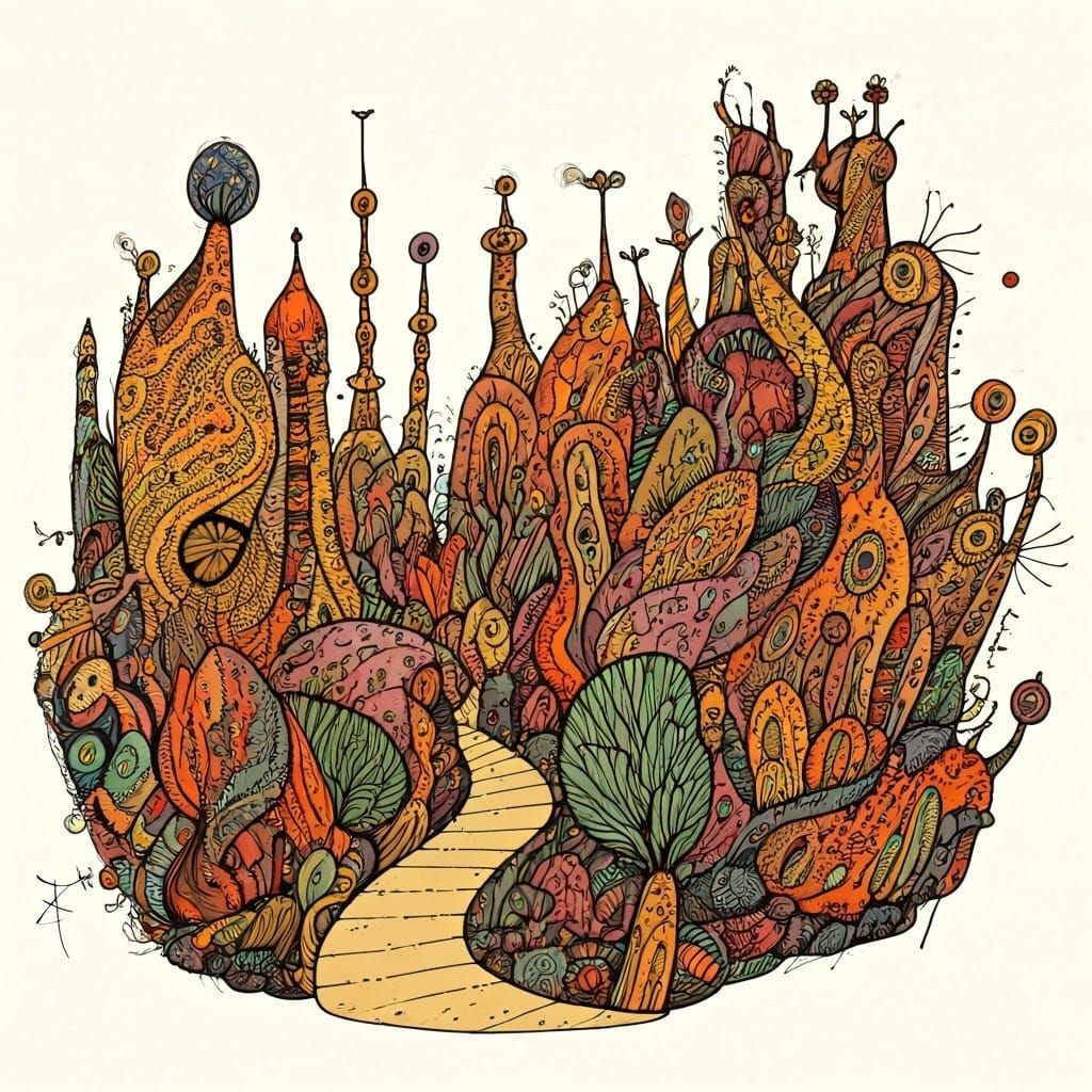 Dreamlike Doodle World Inspired by Surrealism