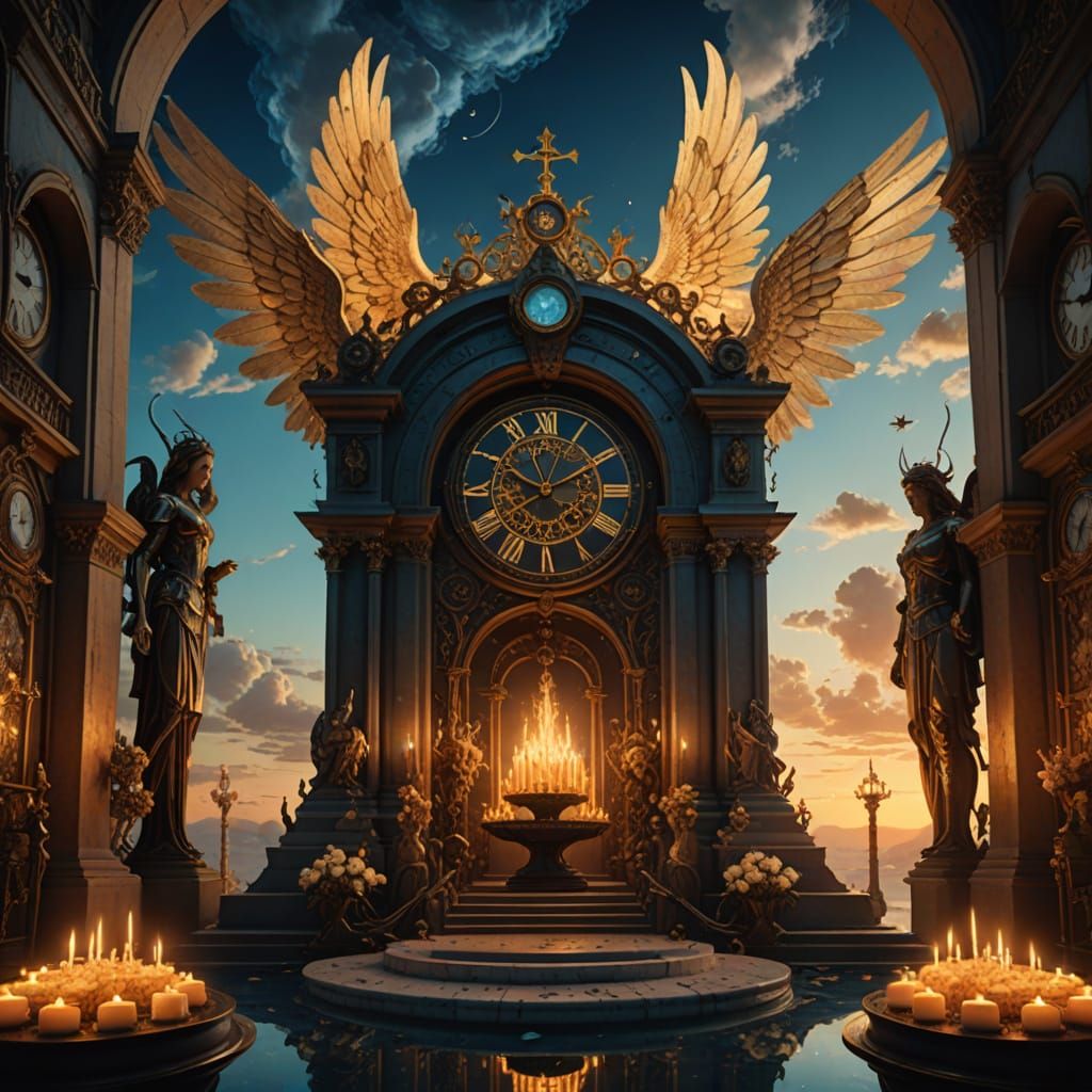 Steampunk Doorway to Heaven with Joan of Arc and Melting Clo...