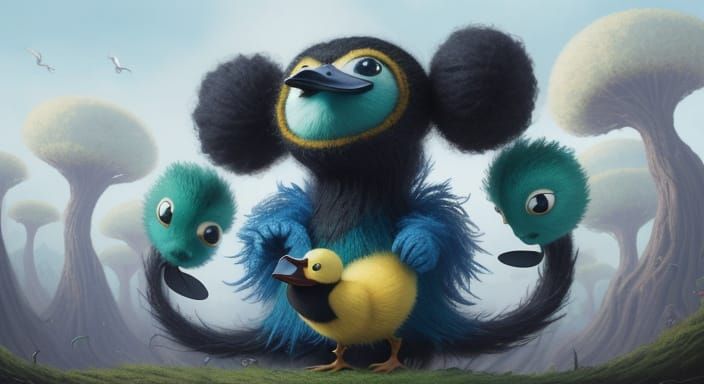 Dancing Duckling in Gothic-Punk Style