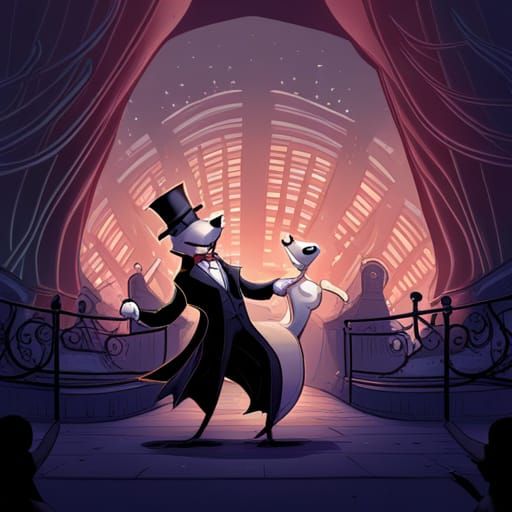 Cartoon Dog's Broadway Debut in Comic Book Style