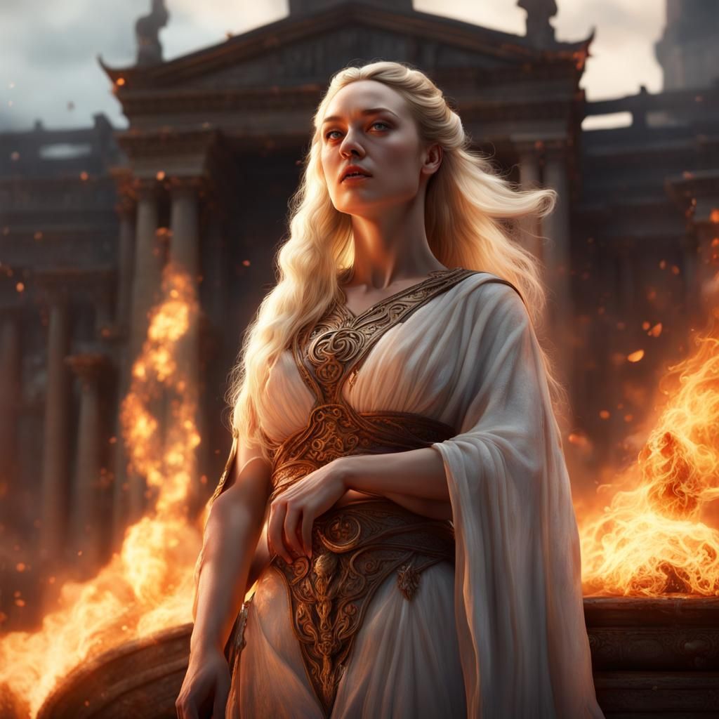 Hestia: Gentle Goddess of the Hearth in Matte Painting
