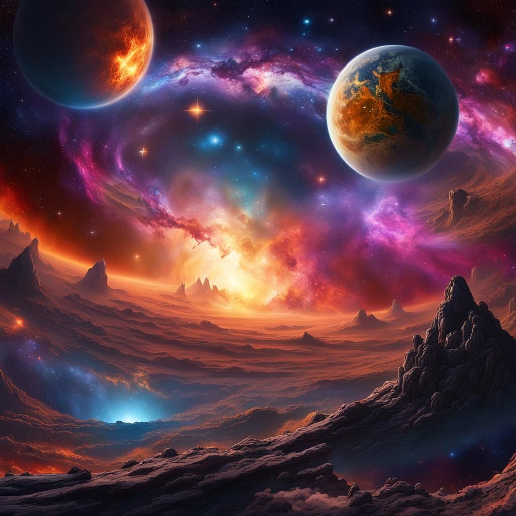 Cosmic Journey Through the Stars: Fantasy Concept Art