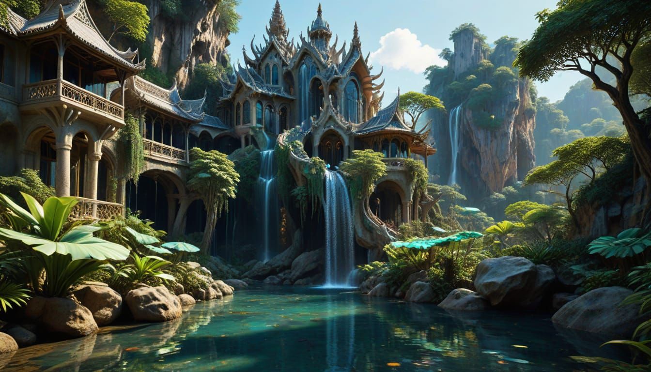 Elves' mansion in Earthly paradise