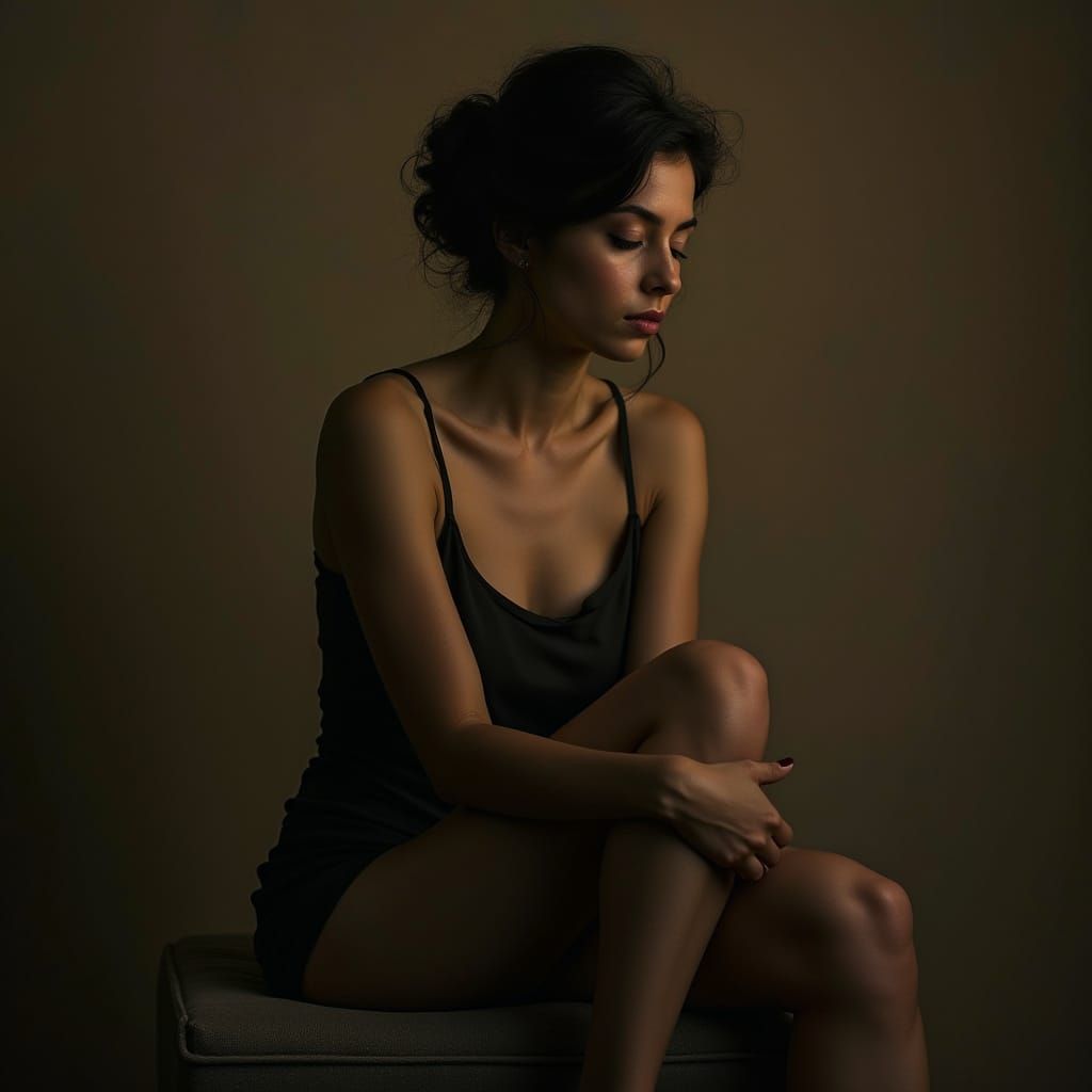 Enigmatic Woman in Contemplation