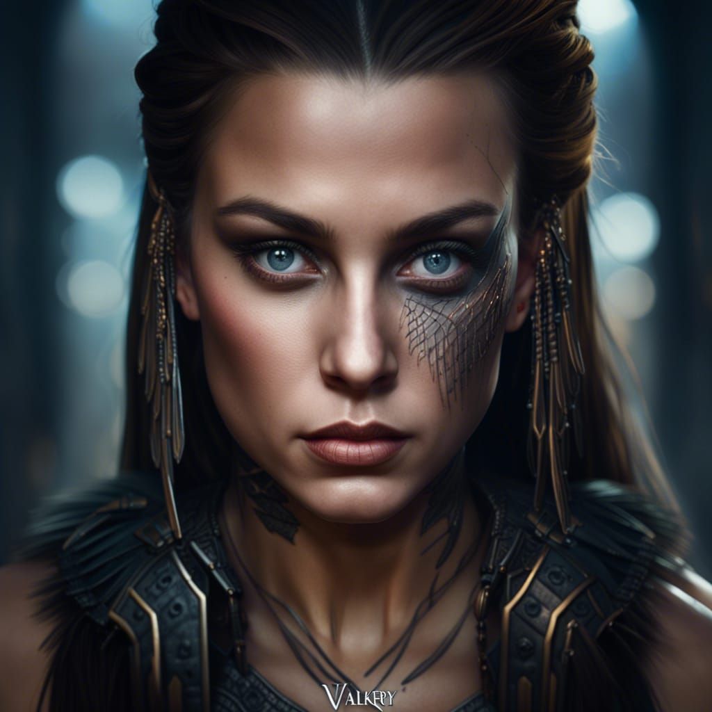 Epic Valkyrie Warrior Portrait: Digital Matte Painting